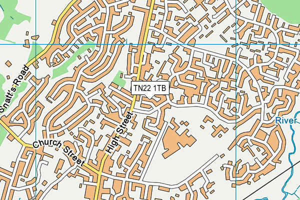 TN22 1TB map - OS VectorMap District (Ordnance Survey)