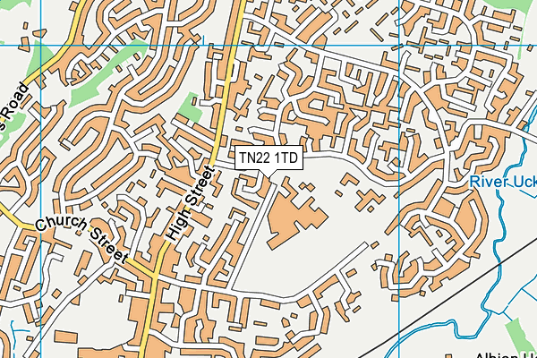 TN22 1TD map - OS VectorMap District (Ordnance Survey)