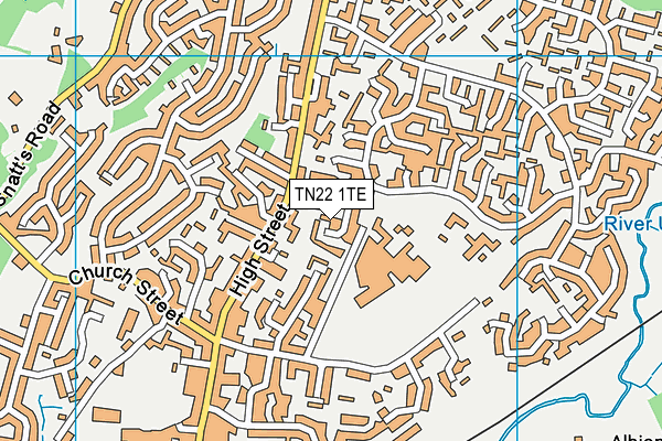 TN22 1TE map - OS VectorMap District (Ordnance Survey)