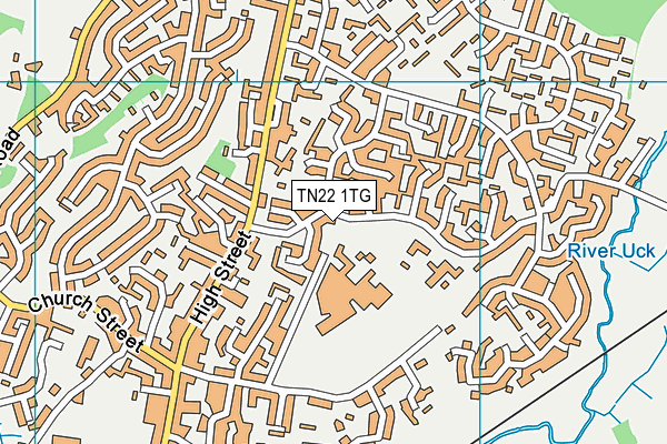 TN22 1TG map - OS VectorMap District (Ordnance Survey)