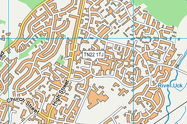 TN22 1TJ map - OS VectorMap District (Ordnance Survey)