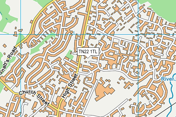 TN22 1TL map - OS VectorMap District (Ordnance Survey)