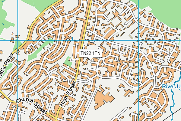 TN22 1TN map - OS VectorMap District (Ordnance Survey)