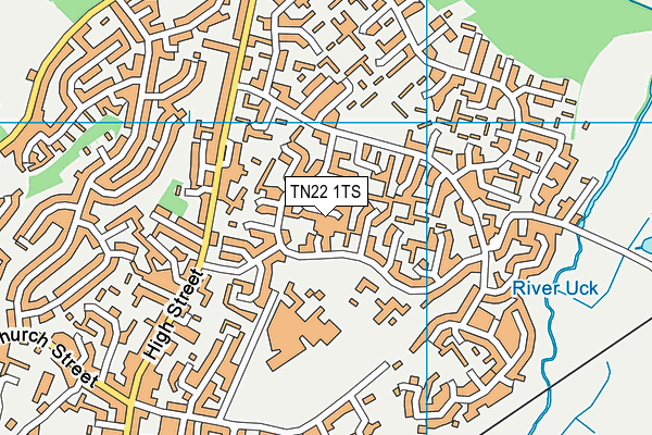 TN22 1TS map - OS VectorMap District (Ordnance Survey)