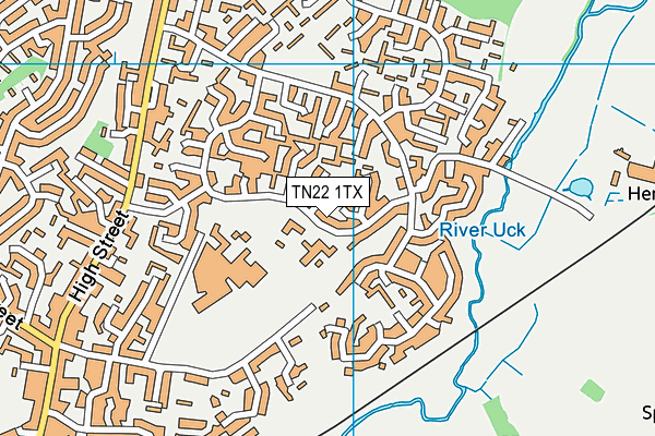 TN22 1TX map - OS VectorMap District (Ordnance Survey)