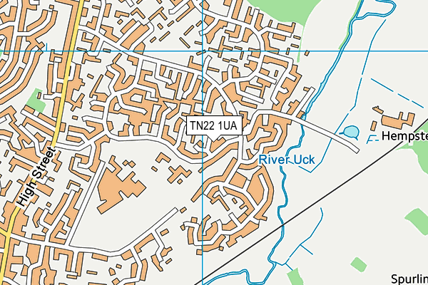 TN22 1UA map - OS VectorMap District (Ordnance Survey)