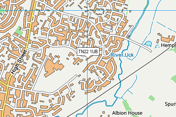 Manor Primary School map (TN22 1UB) - OS VectorMap District (Ordnance Survey)