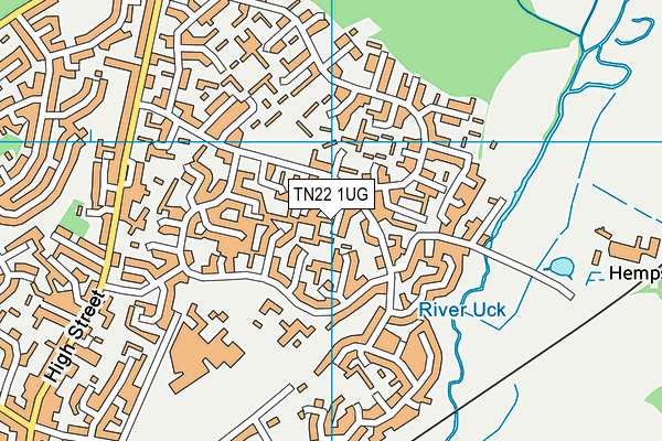 TN22 1UG map - OS VectorMap District (Ordnance Survey)