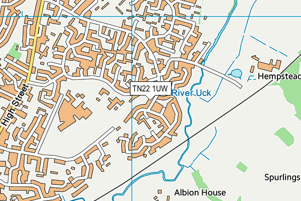 TN22 1UW map - OS VectorMap District (Ordnance Survey)
