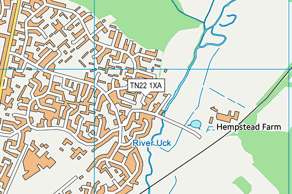 TN22 1XA map - OS VectorMap District (Ordnance Survey)