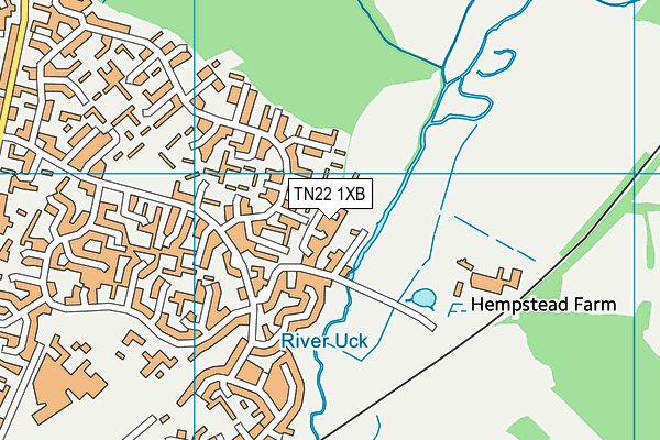 TN22 1XB map - OS VectorMap District (Ordnance Survey)