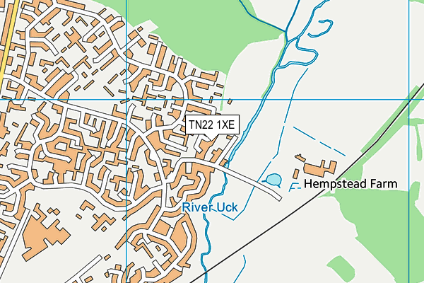 TN22 1XE map - OS VectorMap District (Ordnance Survey)