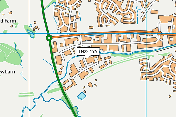 TN22 1YA map - OS VectorMap District (Ordnance Survey)