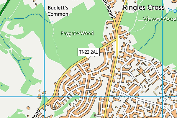 TN22 2AL map - OS VectorMap District (Ordnance Survey)