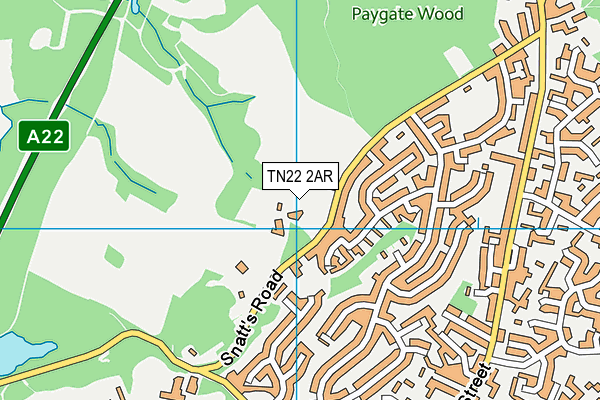 TN22 2AR map - OS VectorMap District (Ordnance Survey)
