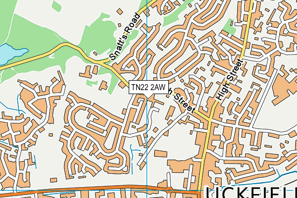 TN22 2AW map - OS VectorMap District (Ordnance Survey)