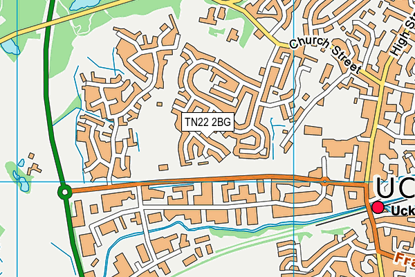 TN22 2BG map - OS VectorMap District (Ordnance Survey)