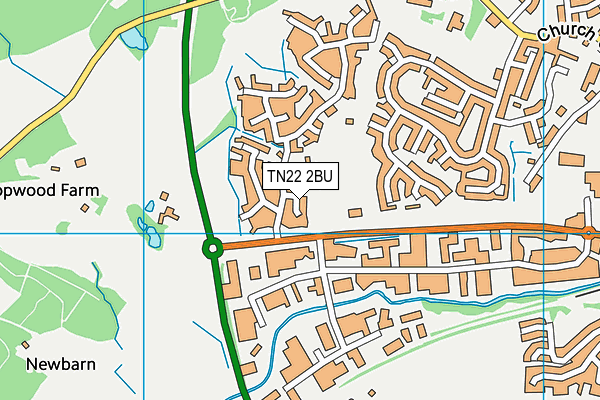 TN22 2BU map - OS VectorMap District (Ordnance Survey)