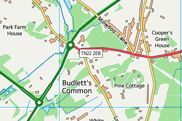 TN22 2EB map - OS VectorMap District (Ordnance Survey)