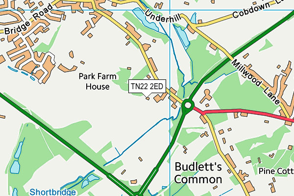 TN22 2ED map - OS VectorMap District (Ordnance Survey)