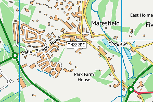 TN22 2EE map - OS VectorMap District (Ordnance Survey)