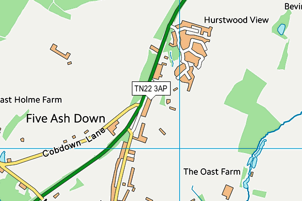 TN22 3AP map - OS VectorMap District (Ordnance Survey)