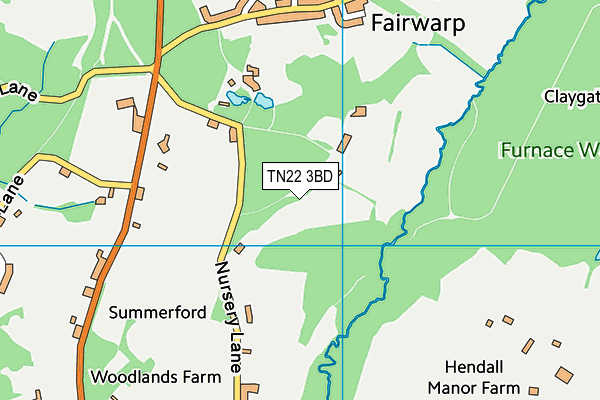 TN22 3BD map - OS VectorMap District (Ordnance Survey)