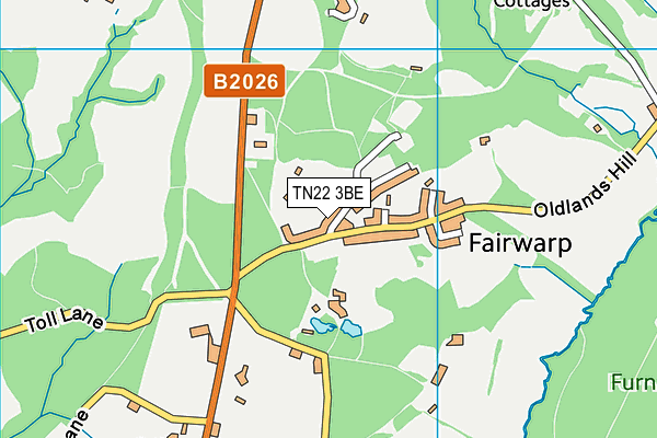 TN22 3BE map - OS VectorMap District (Ordnance Survey)