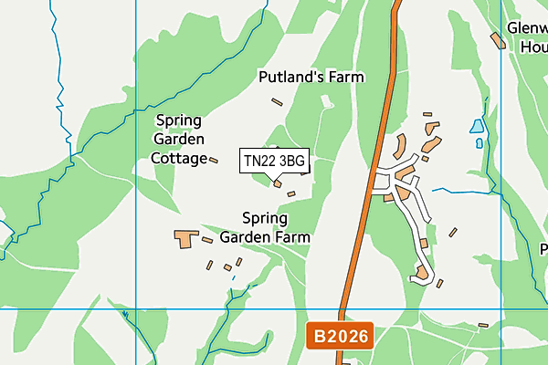 TN22 3BG map - OS VectorMap District (Ordnance Survey)