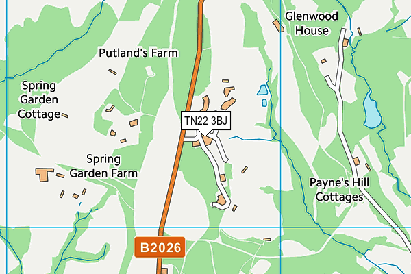 TN22 3BJ map - OS VectorMap District (Ordnance Survey)