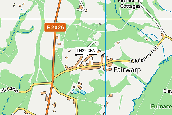 TN22 3BN map - OS VectorMap District (Ordnance Survey)