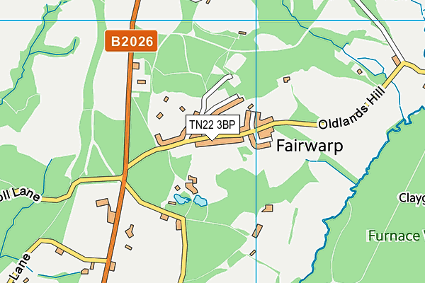 TN22 3BP map - OS VectorMap District (Ordnance Survey)