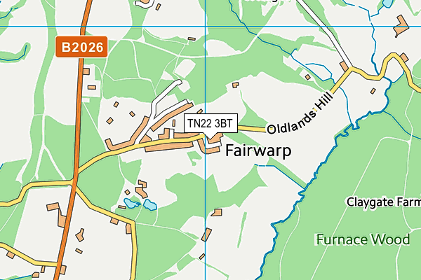 Fairwarp Sports Field map (TN22 3BT) - OS VectorMap District (Ordnance Survey)