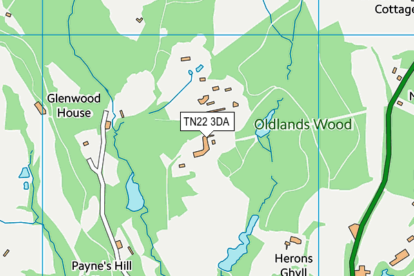 TN22 3DA map - OS VectorMap District (Ordnance Survey)