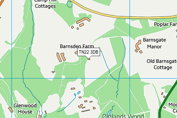 TN22 3DB map - OS VectorMap District (Ordnance Survey)