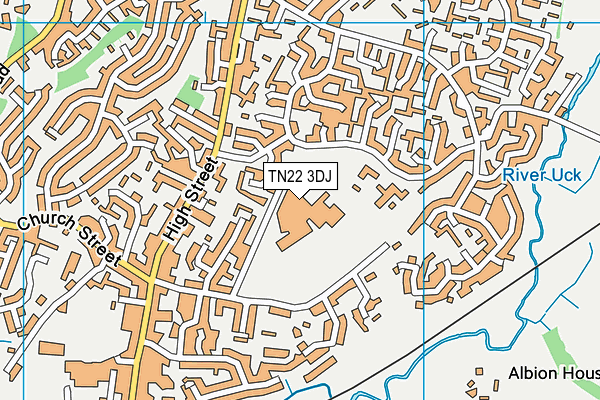 TN22 3DJ map - OS VectorMap District (Ordnance Survey)