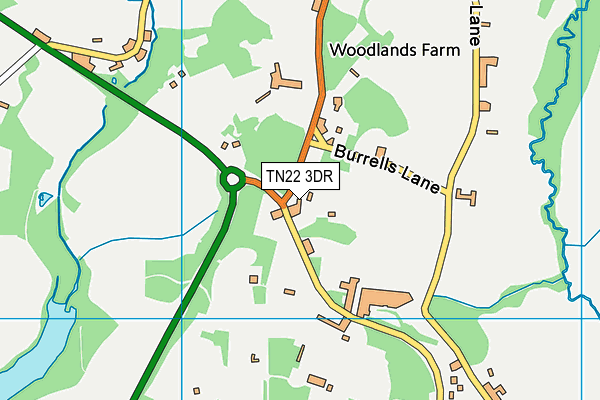 TN22 3DR map - OS VectorMap District (Ordnance Survey)