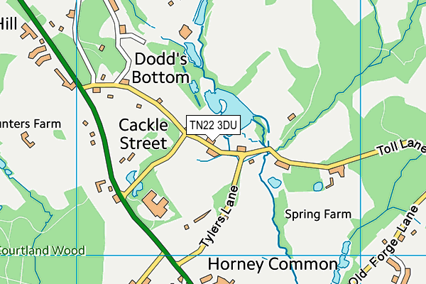TN22 3DU map - OS VectorMap District (Ordnance Survey)