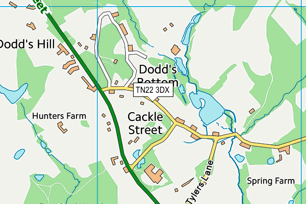 TN22 3DX map - OS VectorMap District (Ordnance Survey)