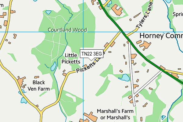 TN22 3EG map - OS VectorMap District (Ordnance Survey)