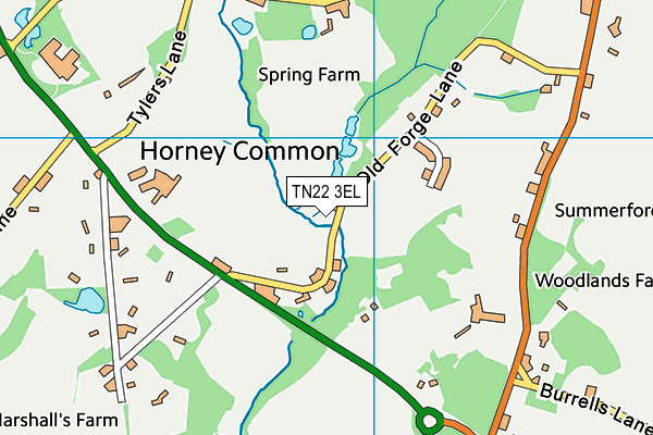 TN22 3EL map - OS VectorMap District (Ordnance Survey)