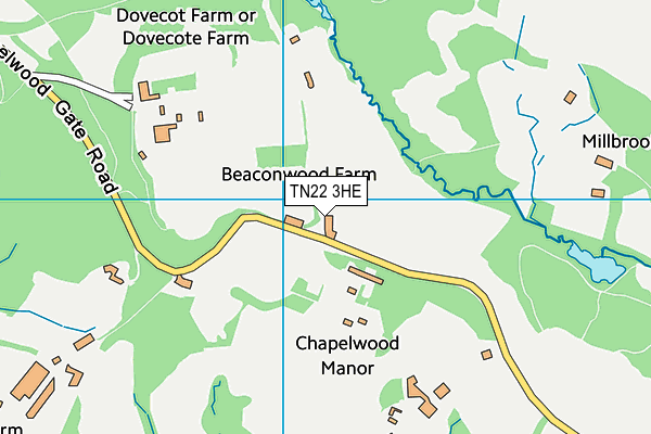 TN22 3HE map - OS VectorMap District (Ordnance Survey)