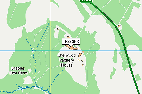 TN22 3HR map - OS VectorMap District (Ordnance Survey)