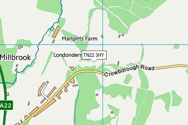 TN22 3HY map - OS VectorMap District (Ordnance Survey)