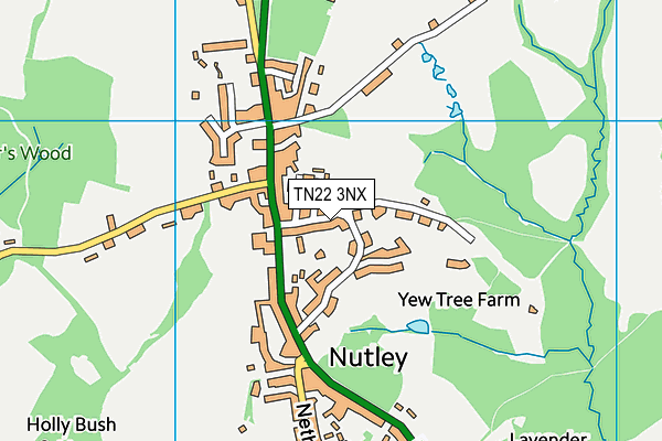 TN22 3NX map - OS VectorMap District (Ordnance Survey)