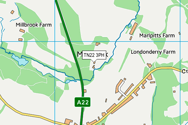TN22 3PH map - OS VectorMap District (Ordnance Survey)