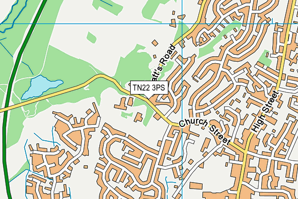 TN22 3PS map - OS VectorMap District (Ordnance Survey)