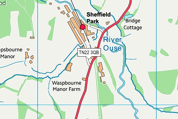 TN22 3QB map - OS VectorMap District (Ordnance Survey)