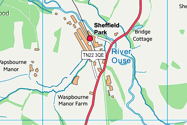 TN22 3QE map - OS VectorMap District (Ordnance Survey)