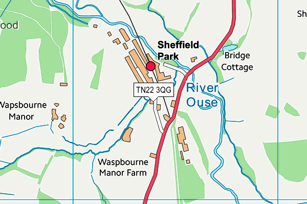 TN22 3QG map - OS VectorMap District (Ordnance Survey)